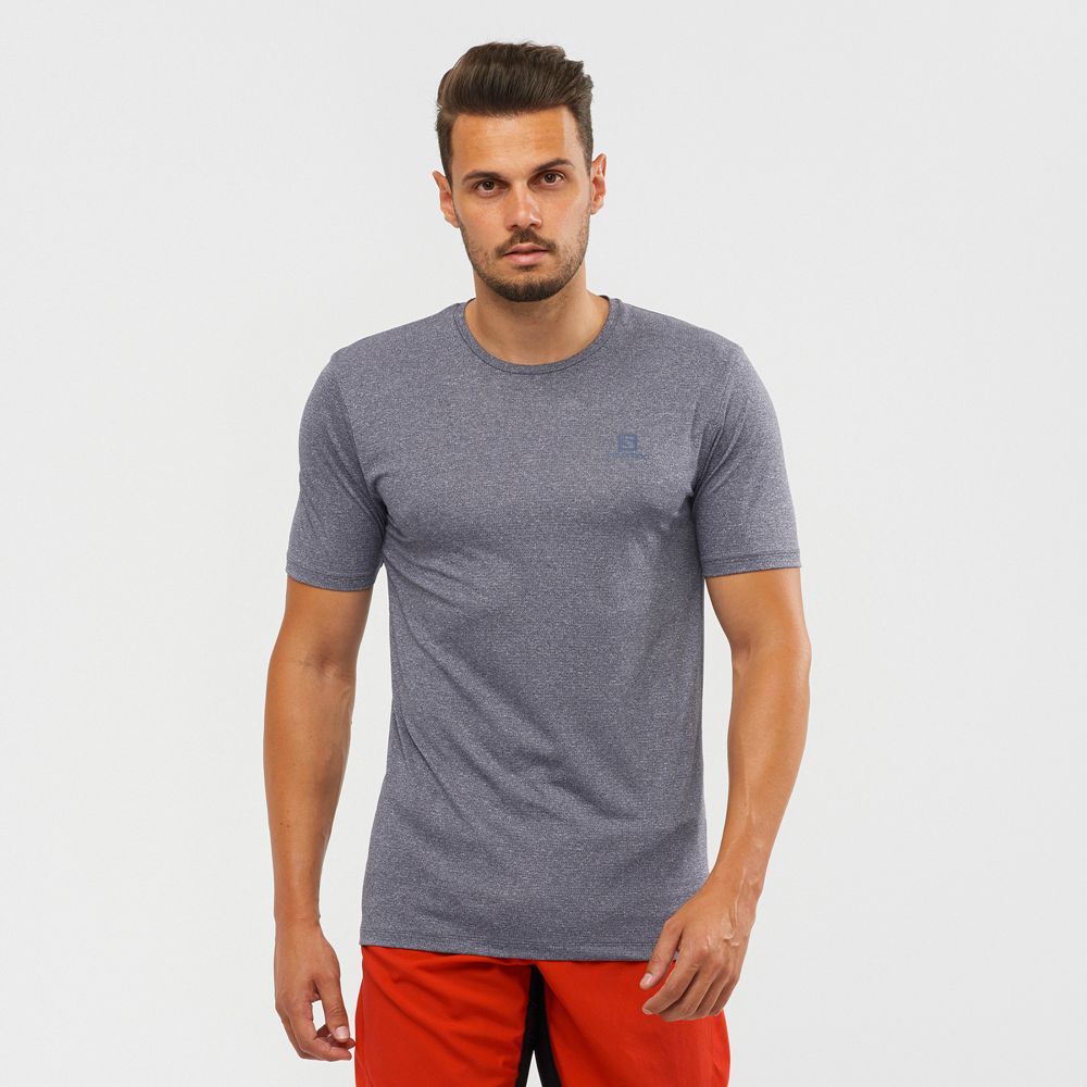 SALOMON AGILE TRAINING Philippines - Men's Tops - Navy | 257364-WZO